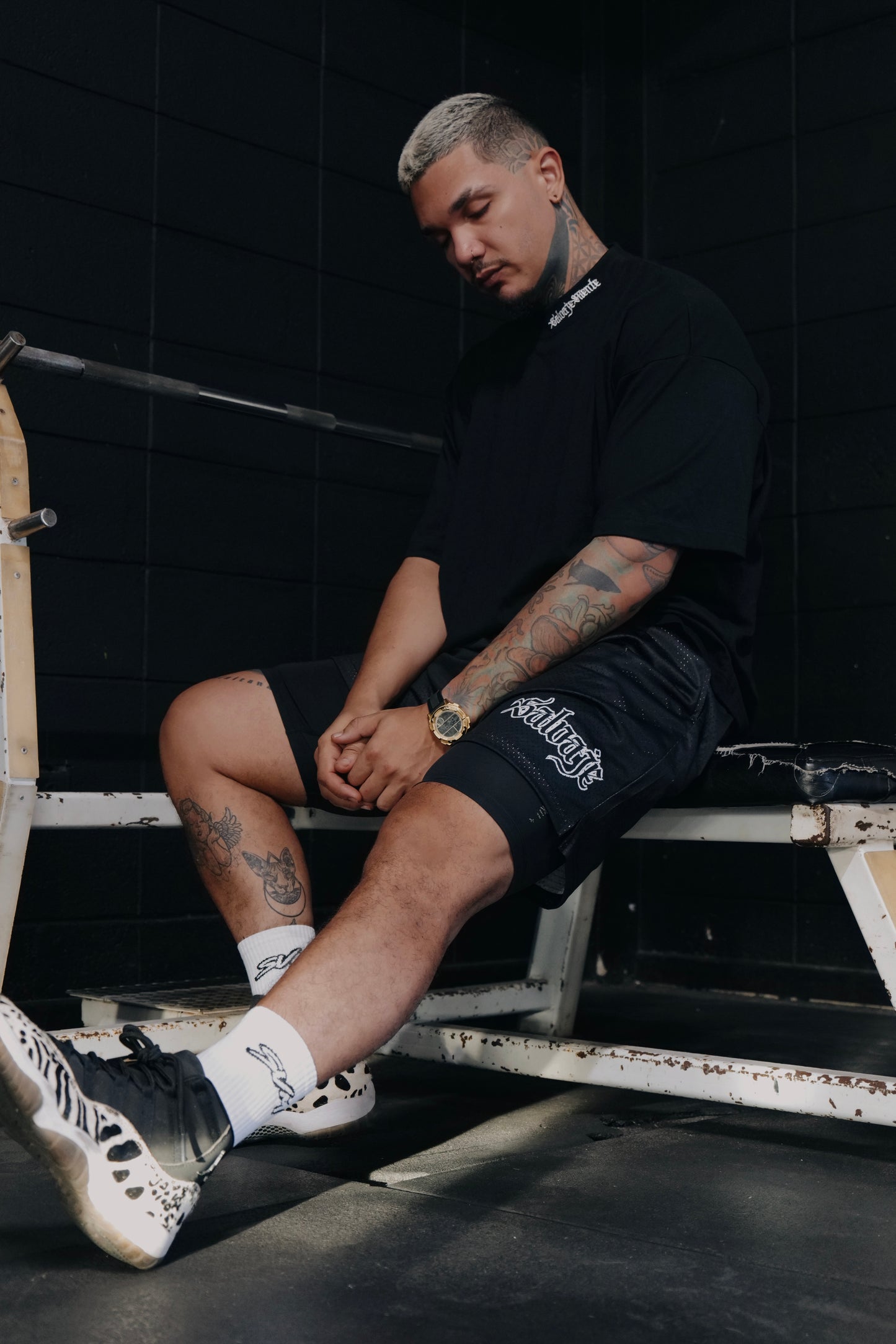 “BLVK” Basket Shorts